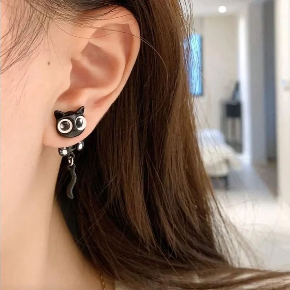 Black Cat Earrings A1642